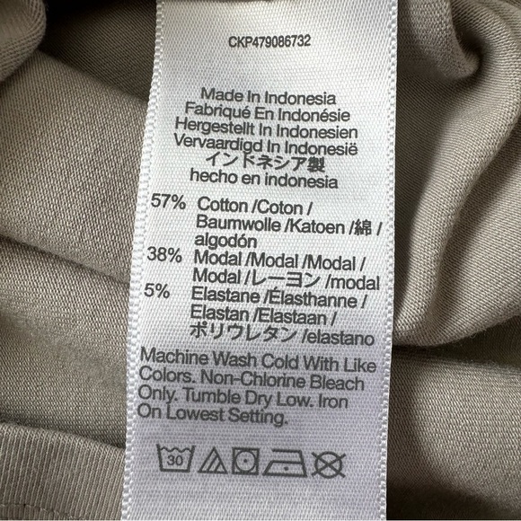 Madewell Top Funnelneck Cropped Muscle Tee Modal Blend Light Gray XL - Picture 7 of 10